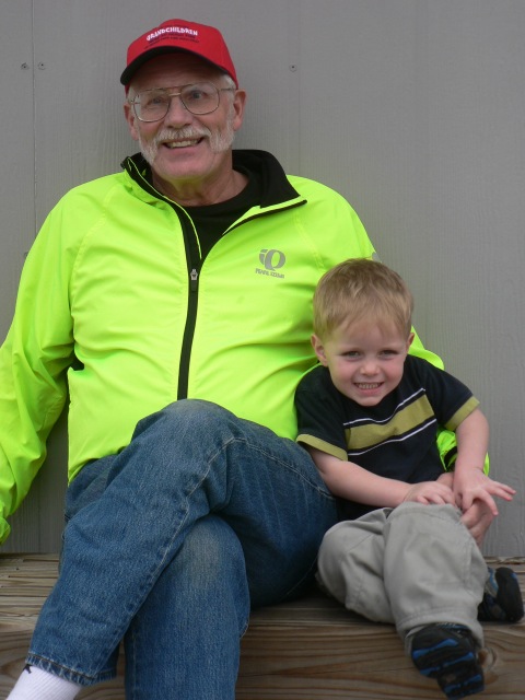 Dave with Xander at Pine Knoll Shores